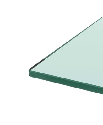 Streamdale Rectangle Glass Coffee Table, Clear, Modern Side Center Table