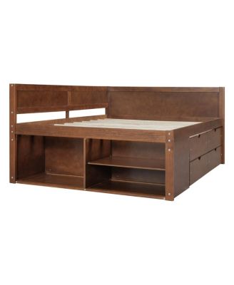  Full Size Daybed with Drawers and Shelves