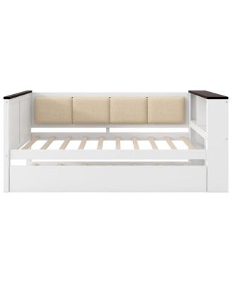Twin Size Wood Daybed with Storage, USB, and Trundle