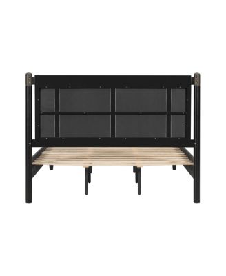 Solid Wood Queen Bed, Heavy Duty Support