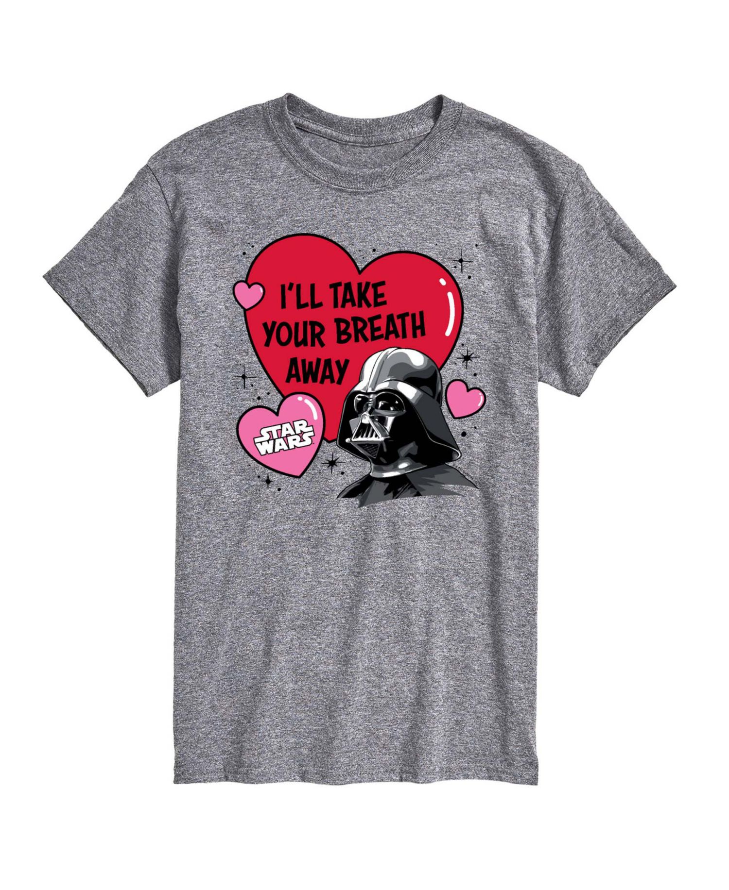 Men's Star Wars Valentine Vader Breath Away Printed Short-Sleeve Graphic T-Shirt