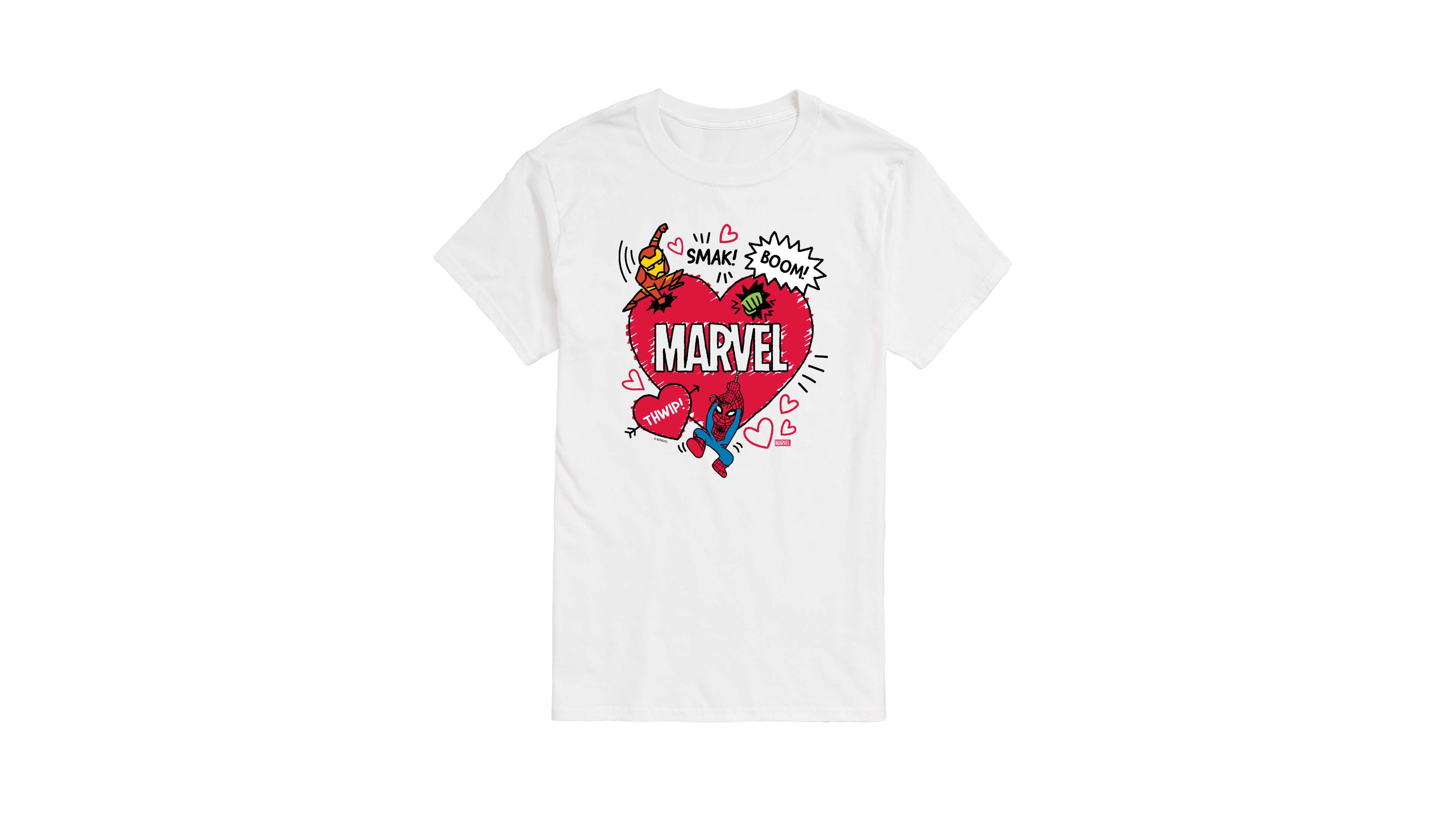 Airwaves Men's Marvel Avengers Valentines Scribble Printed Short-Sleeve Graphic T-Shirt