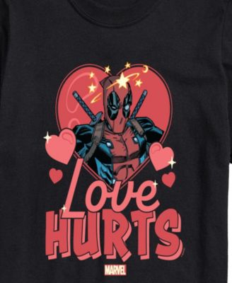 Men's Deadpool Love Hurts Printed Short-Sleeve Graphic T-Shirt