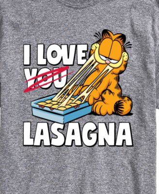 Men's Garfield Love Lasagna Printed Short-Sleeve Graphic T-Shirt