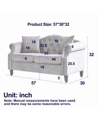 Velvet Chesterfield Sofa with Rolled Arms & Nailhead Trim