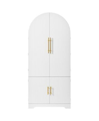  72" Arched Kitchen Pantry Cabinet with 8