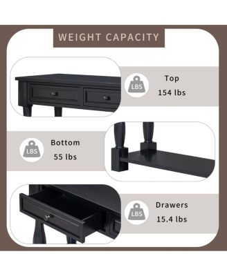  Console Table with Drawers and Shelf