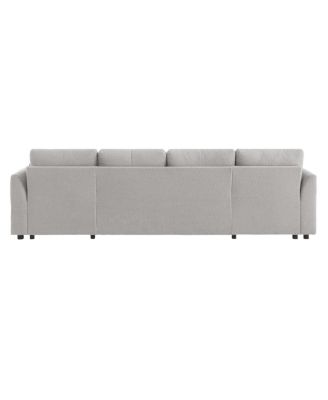 Streamdale Modern U-shaped Sleeper Sofa with Storage & USB Ports, Green