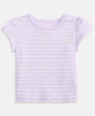 Toddler Girls' 2T-4T Mix and Match Stripe Flower T-Shirt