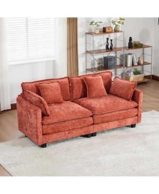 Streamdale Cloud Sofa LoveSeat (No Ottoman), Modern Sectional Couch, Orange