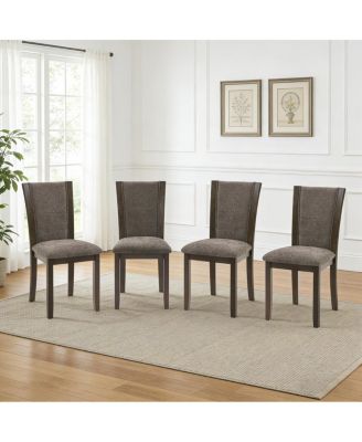  Wooden Dining Chairs Set of 4 with Padded Seat, Upholstered Side Chair