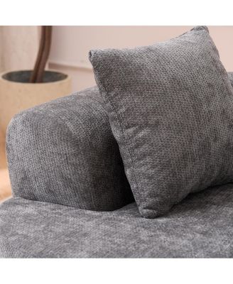 Crescent sofa: Self-inflating, deep-cushioned, 3-seater, no assembly. (Gray)