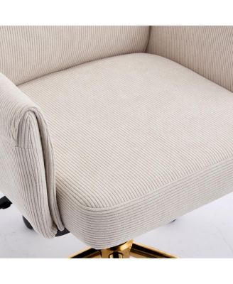  Mid-back office chair, striped fabric, ergonomic design, White