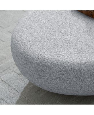  Fiberglass Elliptical Coffee Table for Living Room, Vintage Matte Rocks Table