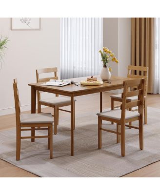  Solid wood dining set: 5 pieces, 1 table + 4 chairs