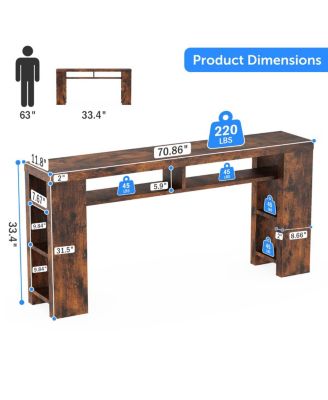  180cm Super Long Desk with 2AC+2USB+1TC Socket and 5 Shelves