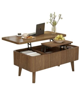 3-in-1 Lift Top Coffee Table, Convertible Dining Table, Storage Table
