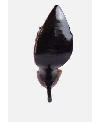 Womens Mocktail Buckle Embellished Stiletto Heels