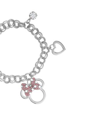 Minnie Mouse Bow Charm Bracelet, 7 +1'' Chain
