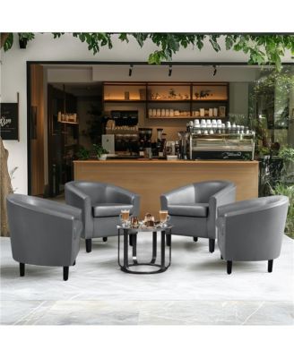 Faux Leather Accent Chair Gray