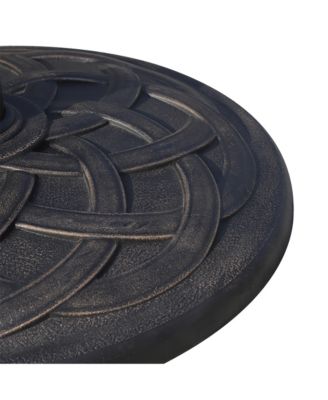 21.5" Round Resin Umbrella Holder Base w/ Decorative Pattern