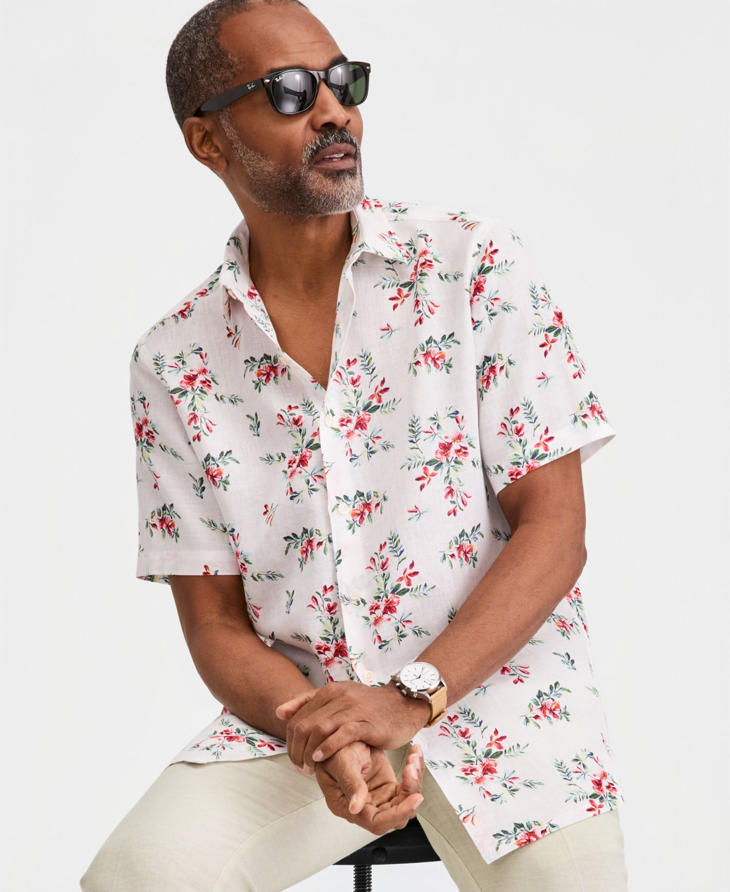 Men's Short-Sleeve Linen Shirt