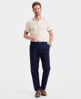 Men's Pleated Herringbone Twill Pants