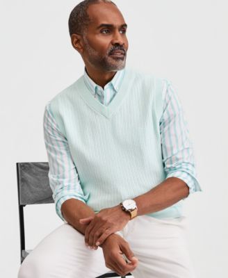 Men's Textured Stitch Sweater Vest
