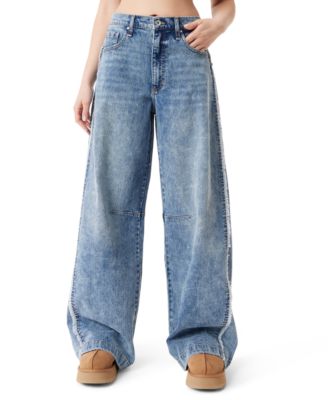 Juniors' Barrel Side Seam Jeans