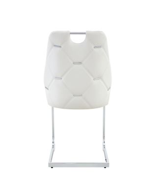 Modern PU Leather Dining Chair with Arched Back