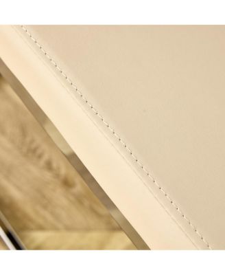 Chrome-Plated Metal PU Leather Padded Office Chair - Easy Assembly