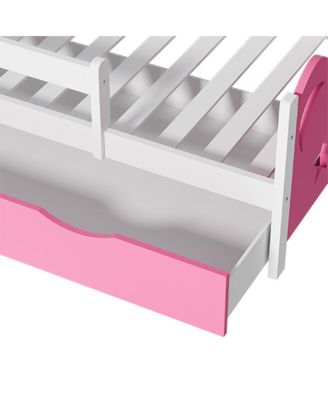 Kids Wood Twin Bed with Drawer