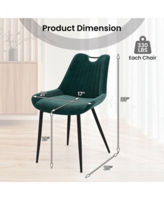 Dining Chair Set of 4 Faux Leather Upholstered Kitchen Chairs with Metal Legs