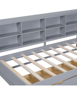 Streamdale  Furniture Wooden Twin DayBed with 2 Drawers, USB Charging Ports, Gray