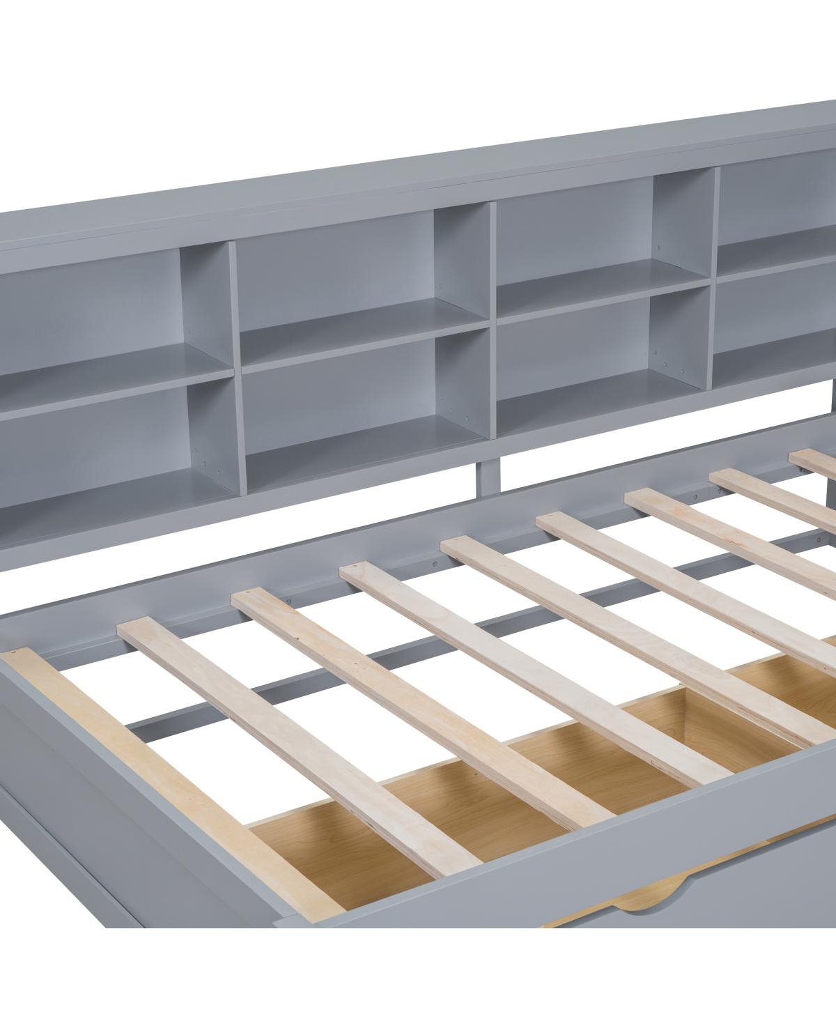 Streamdale Furniture Wooden Twin DayBed with 2 Drawers, Usb Charging Ports, Gray