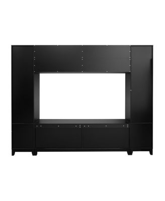 Modern Entertainment Center with Glass Doors & Drawers