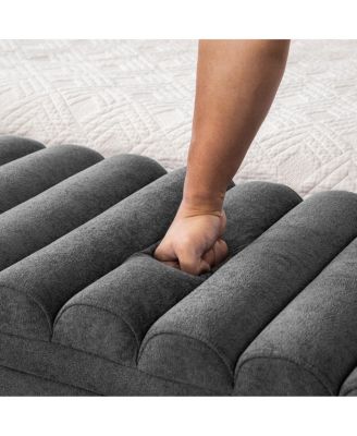Modern Upholstered Storage Bench - Charcoal