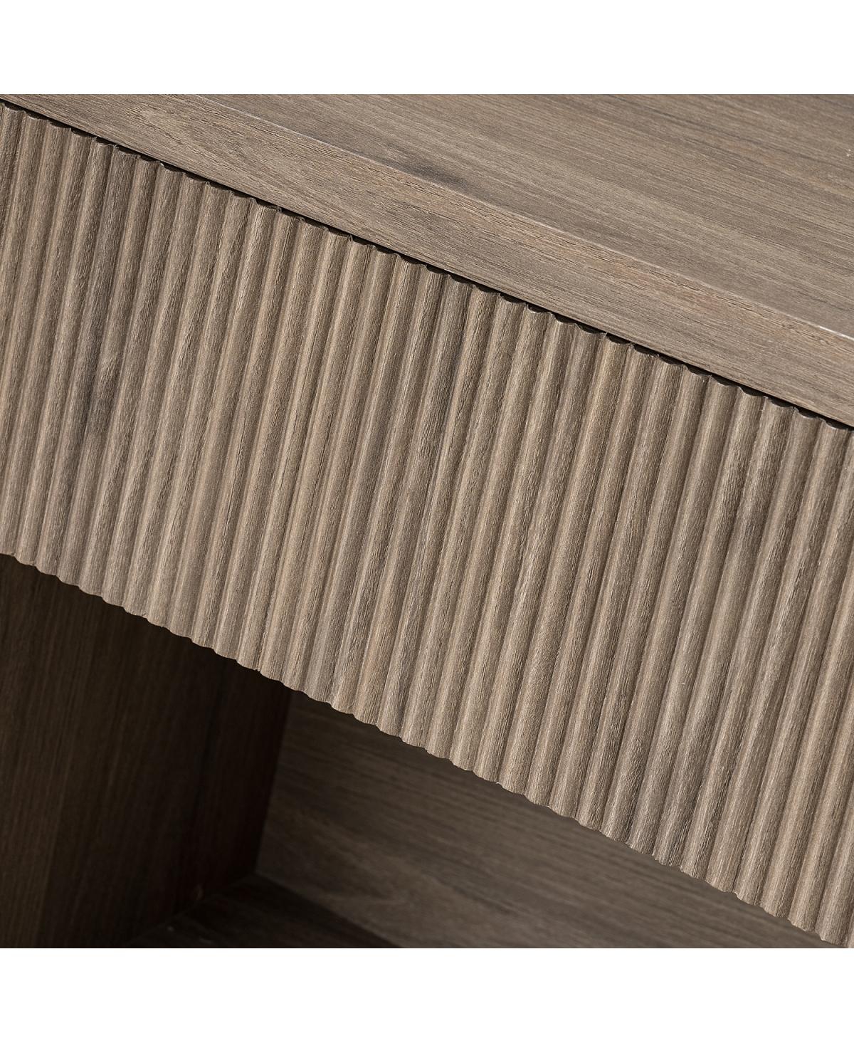 Streamdale Gray Alder Fluted Drawer Night Stand - Modern Mid Century Bedside Table