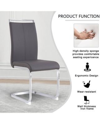 Modern Dining Chairs, PU Faux Leather High Back Upholstered Side Chair