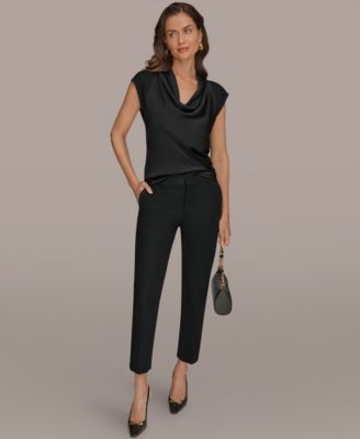 Women's Flat-Front Stretch Double-Layer Pants