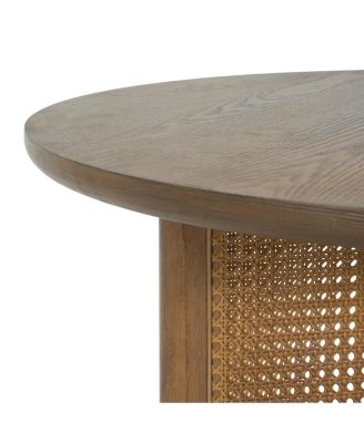 32" Rattan Coffee Table, Round Rattan Woven Wood Coffee Table