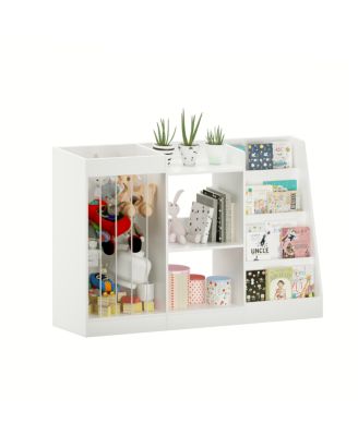 Kids Bookshelf and Toy Storage, 3-Tier Sling Bookcase for Nursery