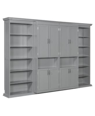 Full-size Murphy Bed with Dual Sliding Storage Shelves