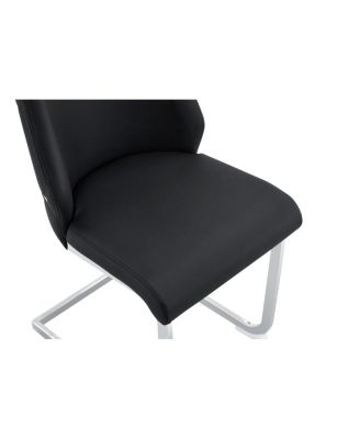 Modern PU Leather Dining Chair with Arched Back