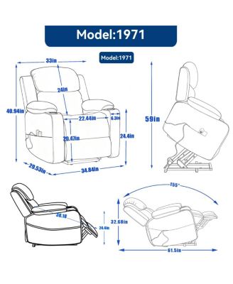 Streamdale Infinite Position Single Motor Power Lift Recliner Chair
