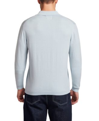Men's Long-Sleeve Polo Cotton Cashmere Sweater