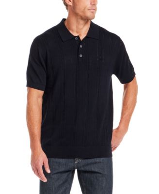 Men's Regular-Fit Pointelle Sweater-Knit Polo Shirt 