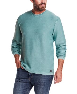 Men's Long-Sleeve Crewneck Twill Stonewash Sweater