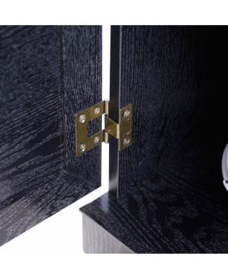 Storage sideboard cabinet with 2 mirrored doors & adjustable shelf