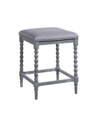 26" Upholstered Acacia Wood Counter Stools